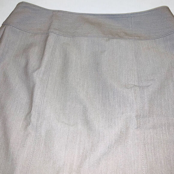 Worthington Skirt Sz 12 Tan Khaki Straight Pencil Lined Back Kick Pleat & Zip - Picture 2 of 10